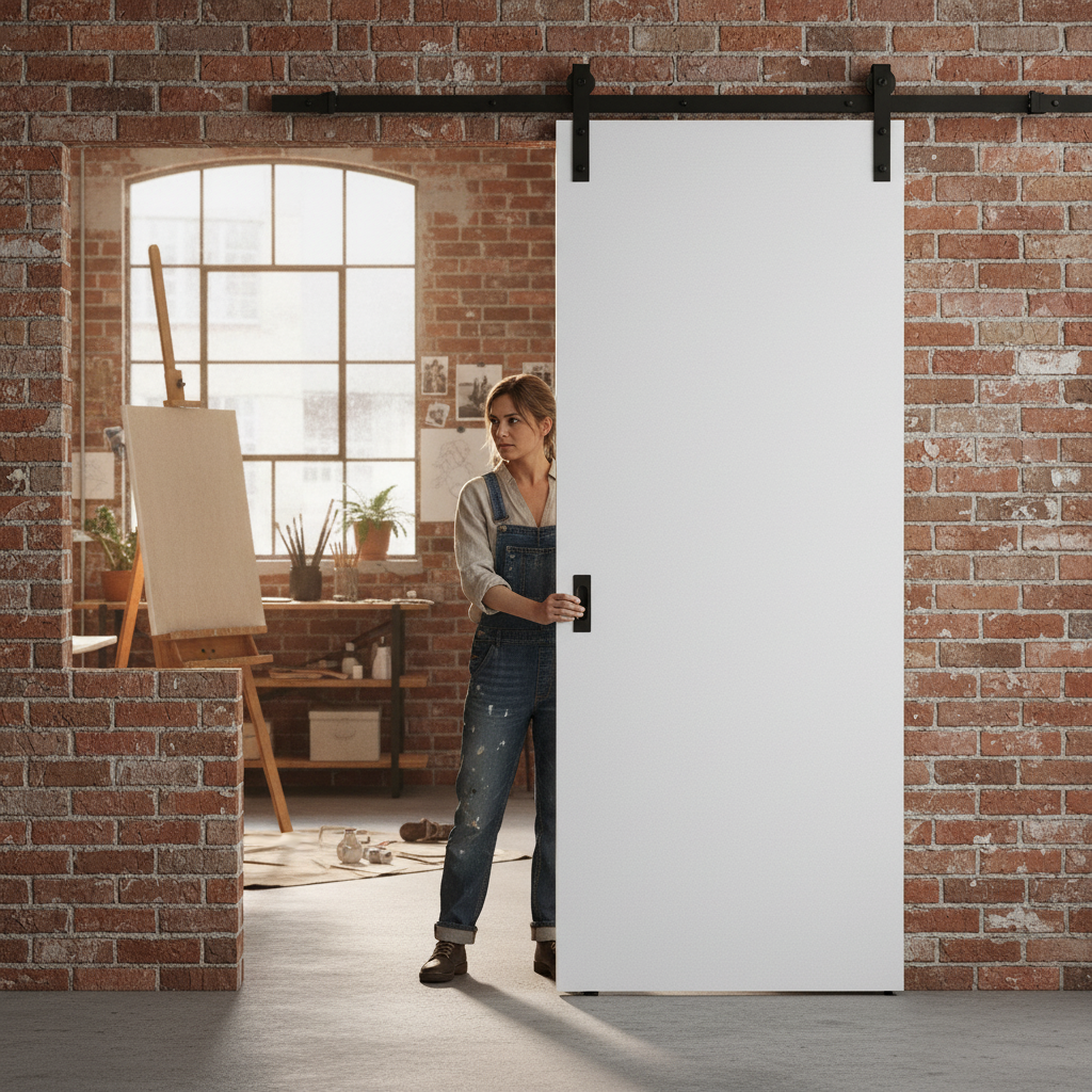 Premium Internal Flush Sliding Door Set - White Primed Finish with Space-Saving Design and Smooth Operation