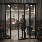 Premium Industrial Style 4L Offset French Doors with Demi Panel - Custom Sizes Available