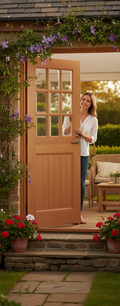 Premium Straight Top Hardwood Unglazed Door with Engineered Construction and A-Grade Veneer