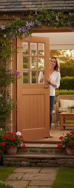 Premium Straight Top Hardwood Unglazed Door with Engineered Construction and A-Grade Veneer