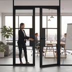 Premium Clear Glazed Double Pocket Door System with Adjustable Jambs and Steel Frame for Seamless Installation