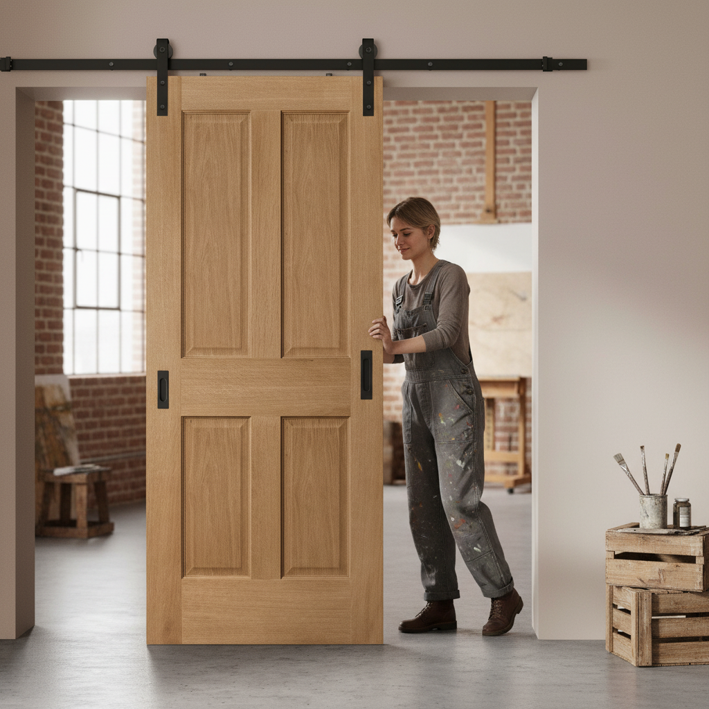 Premium Unfinished Traditional Victorian 4 Panel Sliding Door Set with Customisation Options for Contemporary Homes