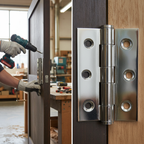 Premium 75mm Button Tipped Hinge with Polished Chrome Finish - High-Quality Steel Construction for Contemporary Design