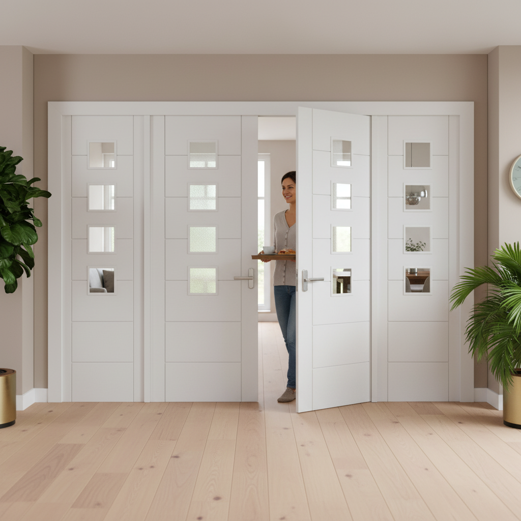 Premium Internal Room Divider Set with Obscure Glass and Pre-Primed Frame for Modern Interiors - Image 2