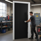 Premium Black Laminate Fire Door with Edge Banding for Modern Interiors and Easy Installation