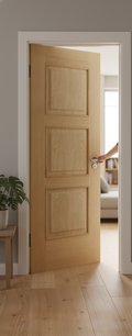 Premium Oak 3 Panel Internal Door with Engineered Construction and Fully Finished Design for Easy Installation
