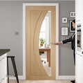 Premium Custom Made Glazed Door with A-Grade Oak Veneer and Toughened Safety Glass - Ideal for Home Decor