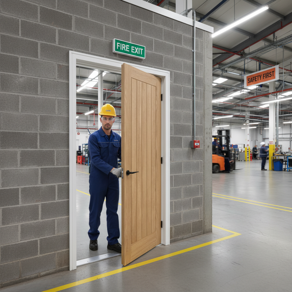 Premium 60 Minute Fire Door with Five Panel Design and Solid Core Construction for Enhanced Safety and Security