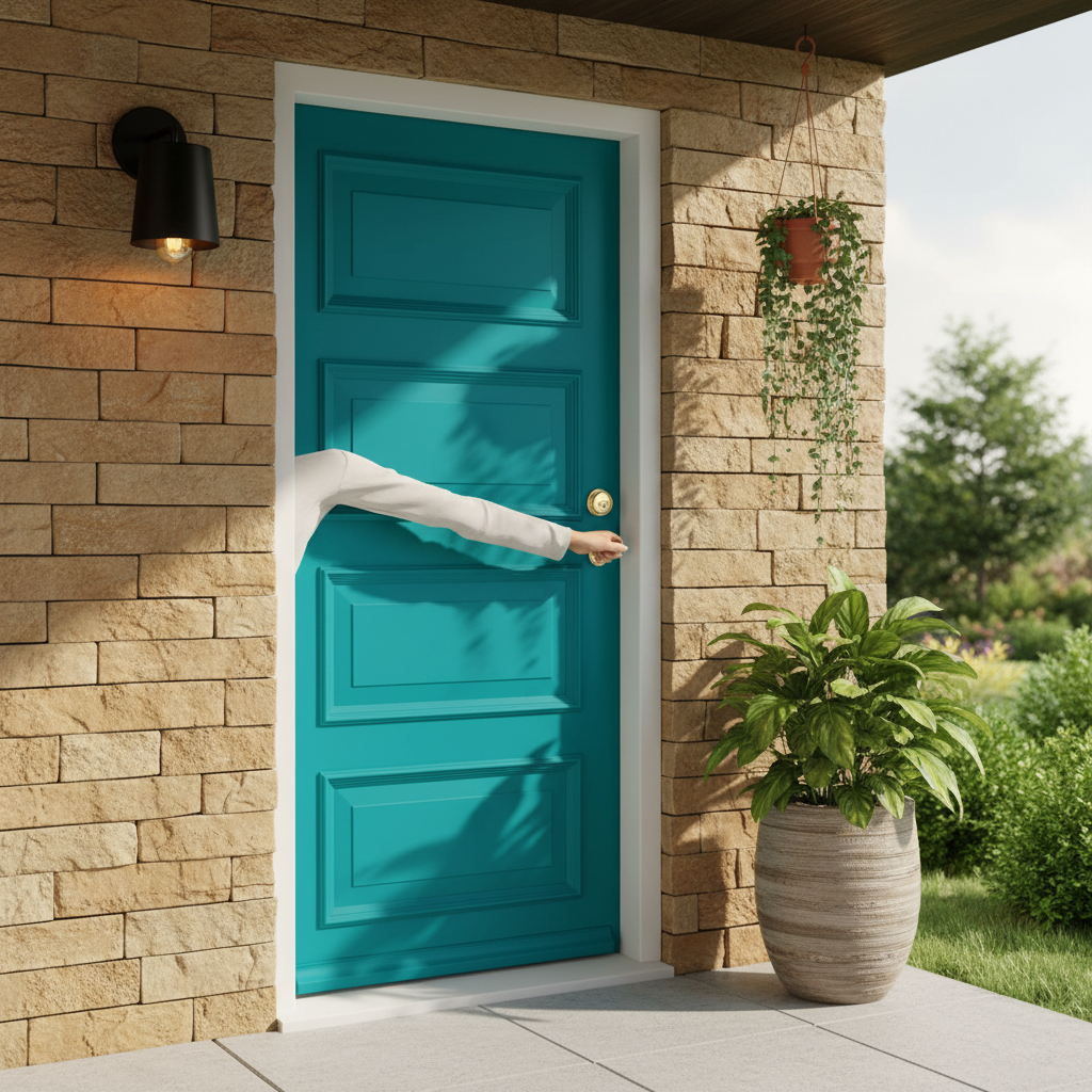 Premium Custom Made 4P Panel External Door with Solid Merbau Hardwood, 44mm Thickness, and Custom RAL Color Options