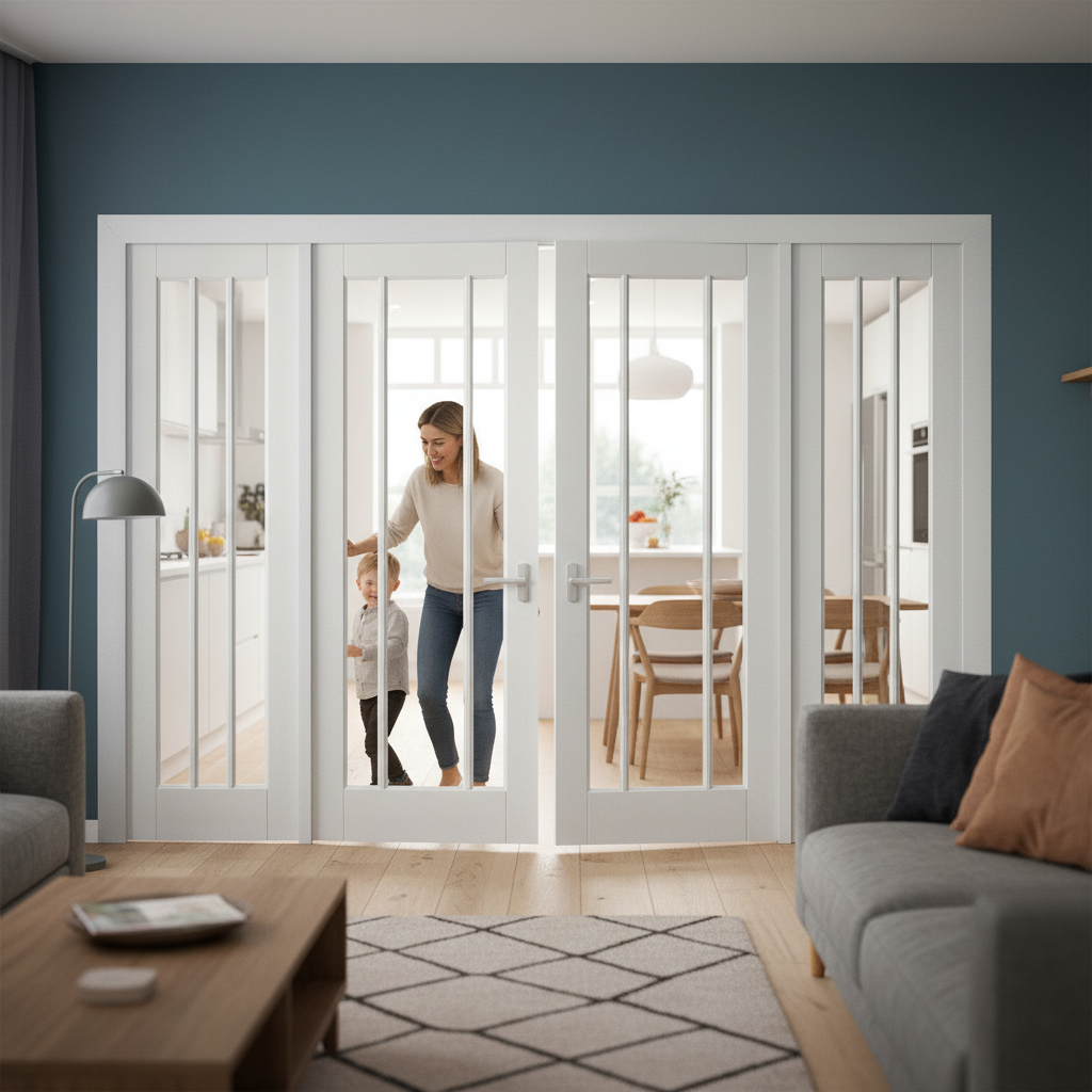 Premium Internal Room Divider Set with 3L Clear Glass Panels and White Primed Frame Kit for Modern Interiors - Image 2