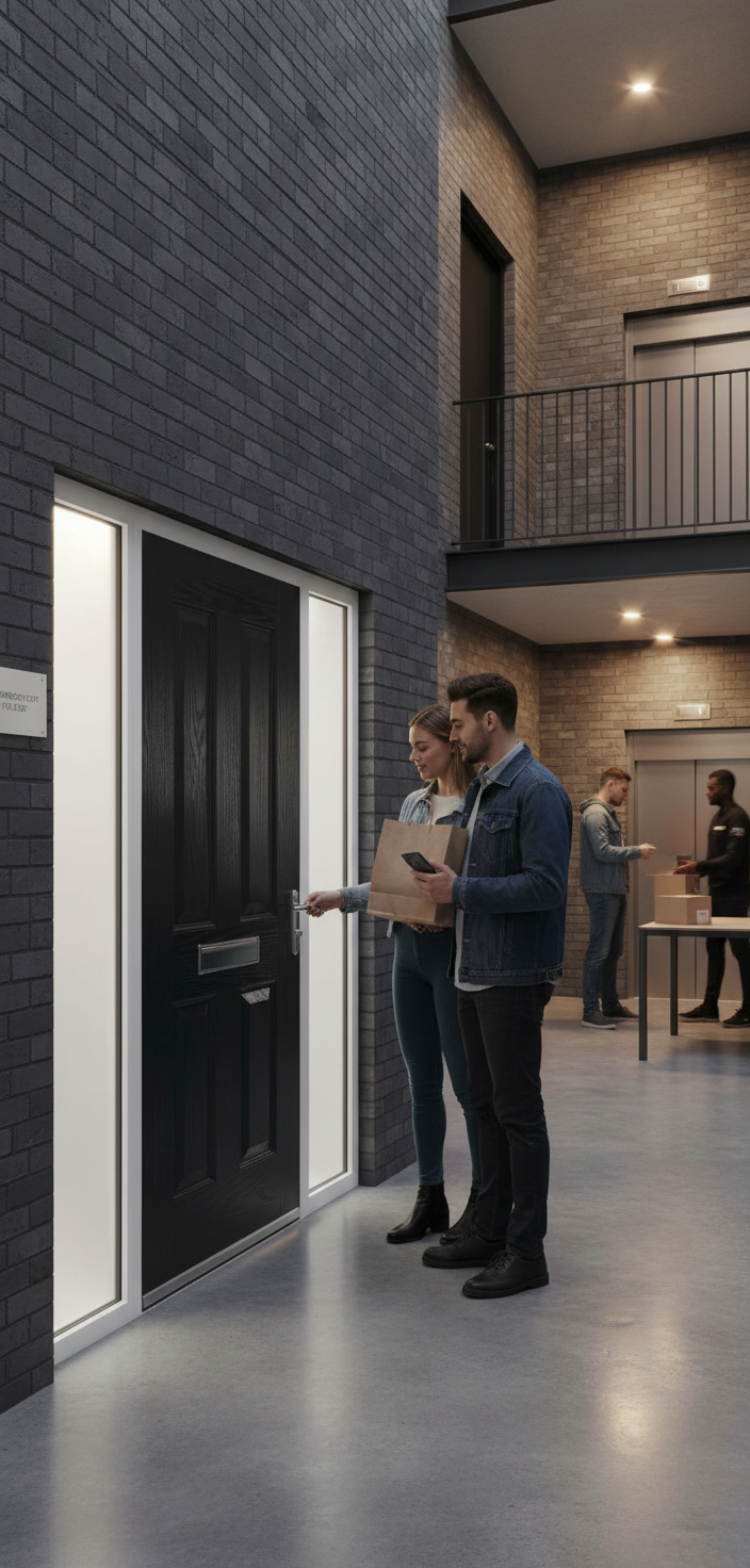 Premium External Fire Door Set with Half-Hour Fire Resistance and Security Features