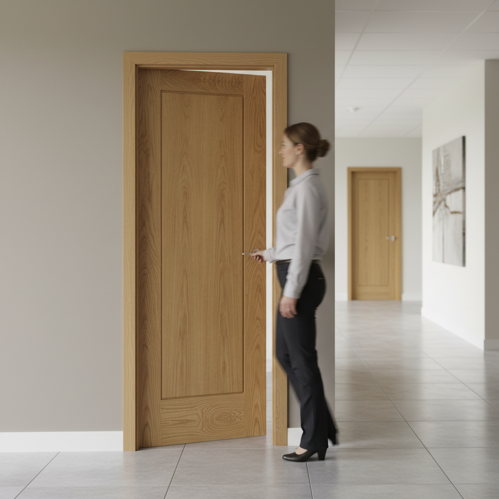 Premium Custom Made Unfinished Pattern 10 Door with Oak Veneer and Solid Core for Strength and Durability