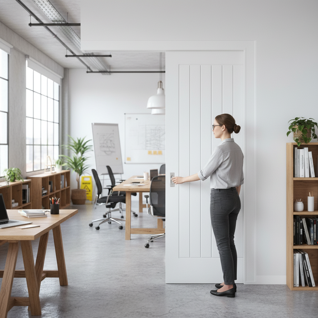 Professional White Primed Internal Cottage Style Pocket Door Set - Space-Saving Solution with Customizable Finish