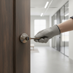 Premium Polished Nickel Lever Door Handle on Concealed Fix Rose - Ergonomic, Heavy Duty, Fire Door Rated for Domestic and Commercial Use