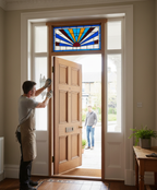 Premium Solid Oak Adjustable Fanlight Frame for External Doors with Custom Sizing Options and High Durability