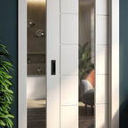 Internal Pocket Door Set White Primed with 1 Light Clear Glass 100mm Framed - detail view
