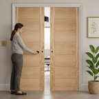 Premium Unfinished Double Pocket Door Set with Galvanised Steel Frame and Customizable Design for Modern Interiors