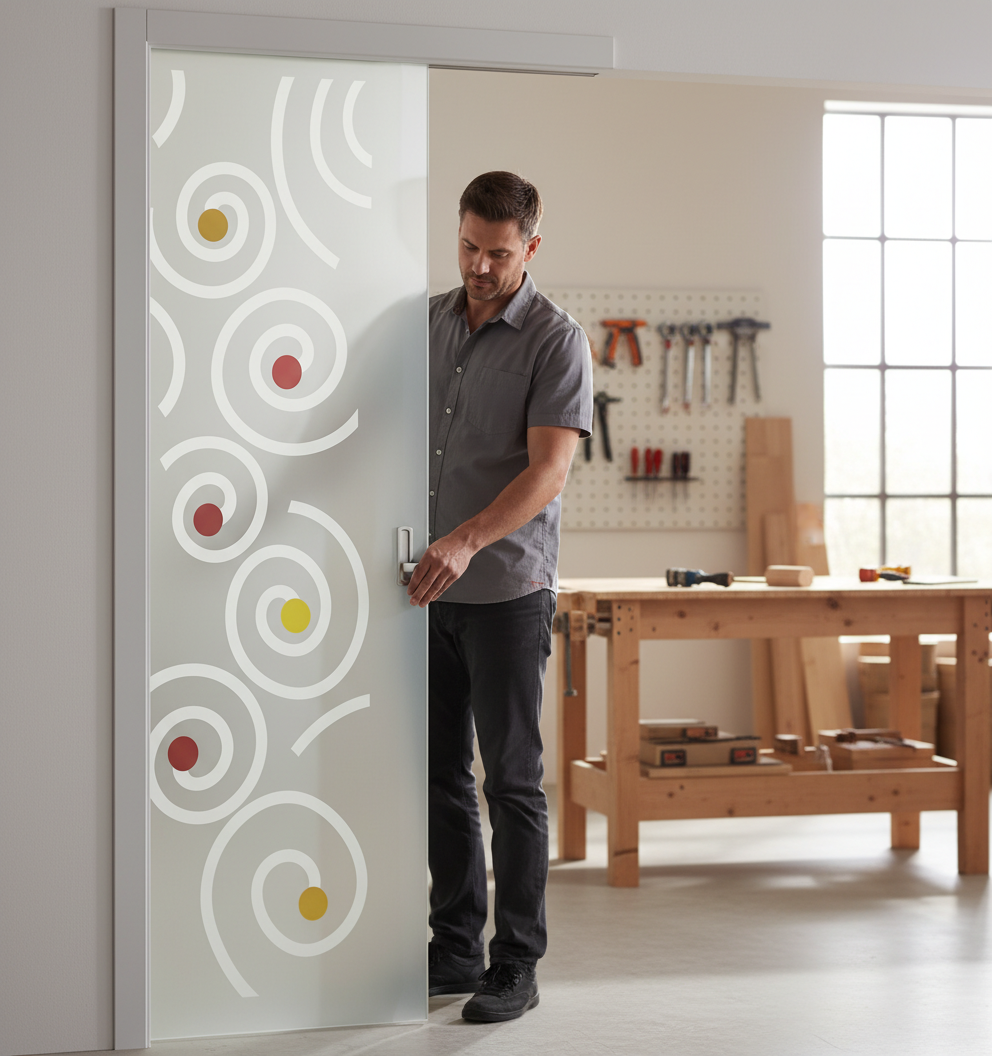 Premium Satin Glass Sliding Door System with 10mm Frameless Glass and 100mm Jambs for Modern Spaces