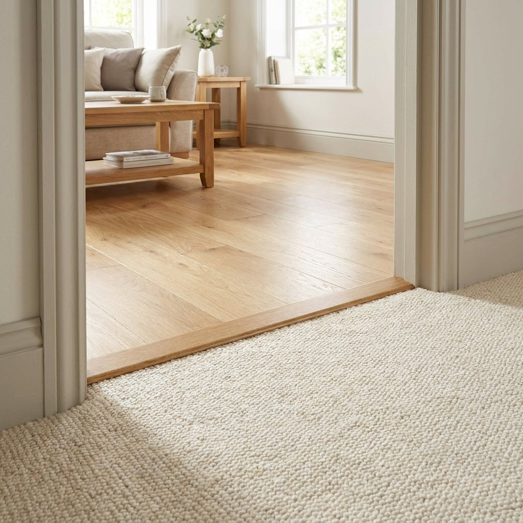 1m Dark Oak Laminate Connecting Door Profile - Brown Finish