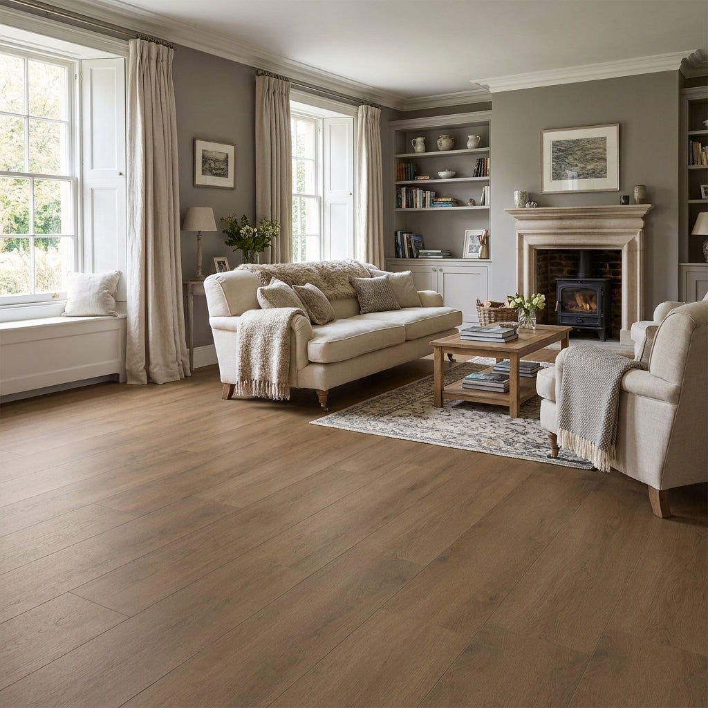 12mm Dusky Oak Laminate Flooring - Water-Resistant