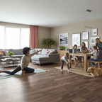 Premium 10mm Laminate Flooring with Water-Resistant Surface and Natural Wood Imitation - Ideal for Kitchens and Bathrooms