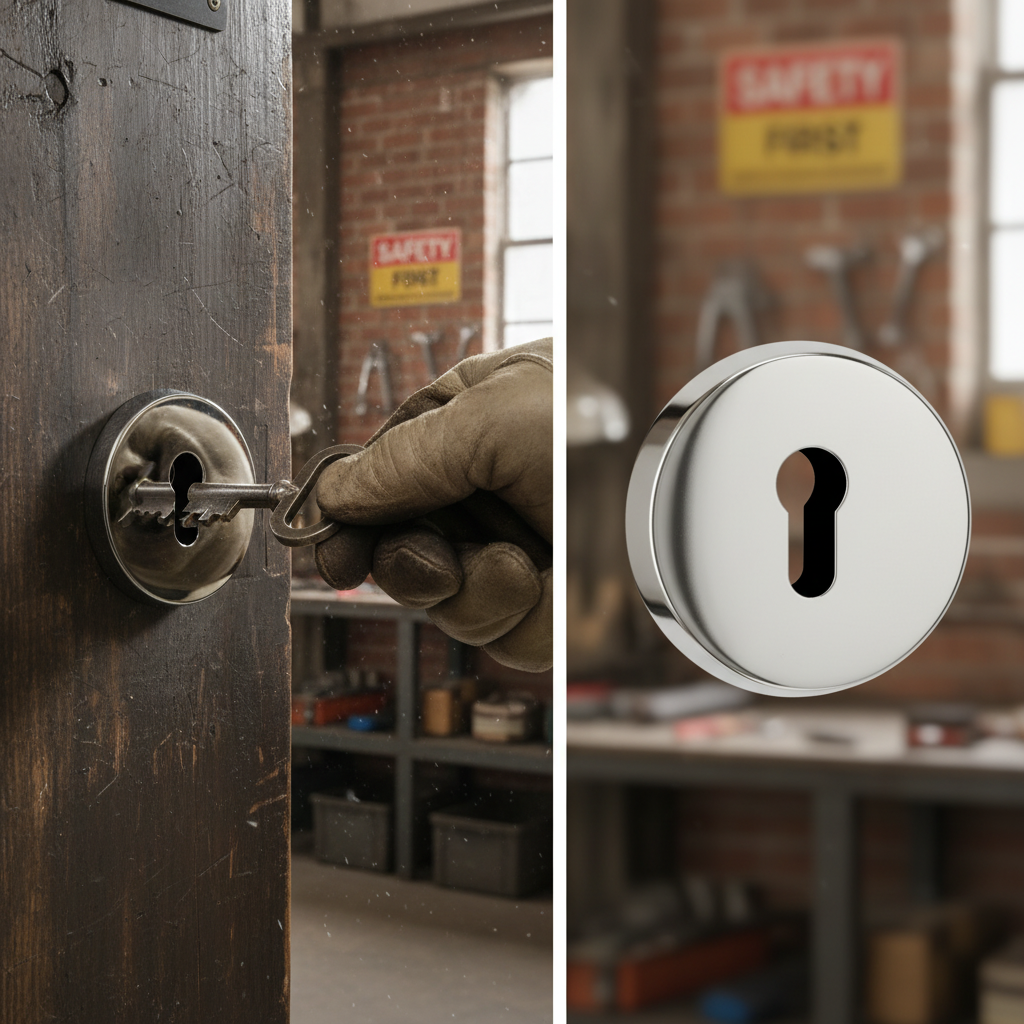 Premium Round Key Escutcheon Pair with Polished Chrome Finish for Modern Interiors