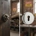 Premium Round Key Escutcheon Pair with Polished Chrome Finish for Modern Interiors
