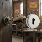 Premium Round Key Escutcheon Pair with Polished Chrome Finish for Modern Interiors
