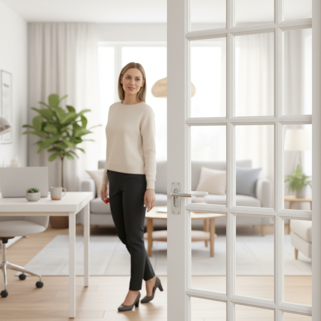 Premium White Primed Internal Pocket Door Set with 15 Clear Glass Panels for Modern Spaces