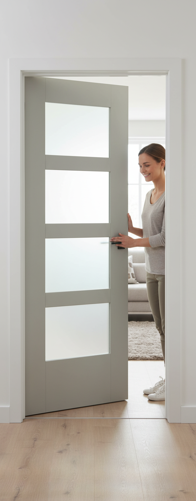 Premium Custom Colour Clear Glazed Door with Engineered Construction and Fire Door Options for Enhanced Light Flow