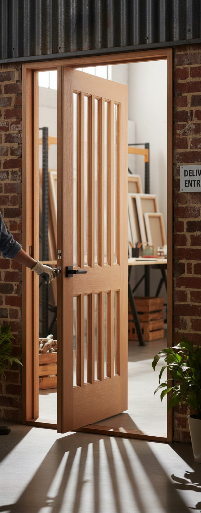 Premium Hardwood External Door with Clear Glass - Traditional Design for Classic Properties