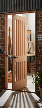 Premium Hardwood External Door with Clear Glass - Traditional Design for Classic Properties