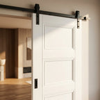 Internal White Primed Sliding Door with Elegance Ripley Design and Solid Core - detail view