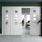Premium Internal Room Divider Set with Obscure Glass and Pre-Primed Frame for Modern Interiors