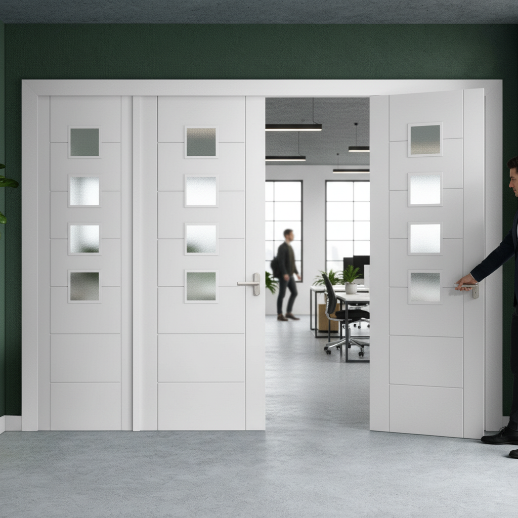 Premium Internal Room Divider Set with Obscure Glass and Pre-Primed Frame for Modern Interiors
