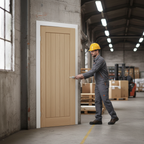 Premium Oak Suffolk Fire Door - Prefinished with Deep U-Groove Design and Real Oak Inlays for Enhanced Strength and Aesthetic Appeal