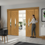 Premium Sliding French Doors with Fixed Side Panels for Open Spaces - Customizable Designs and Easy Installation