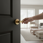 Premium Door Handle Pack Satin Brass - Contemporary Lever Design with Round Rose and Mechanical Guarantee