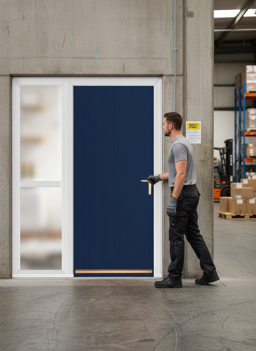 Premium External Fire Door Set with Sidelight - 30 Minute Fire Resistance, Multipoint Locking, and Choice of Colors