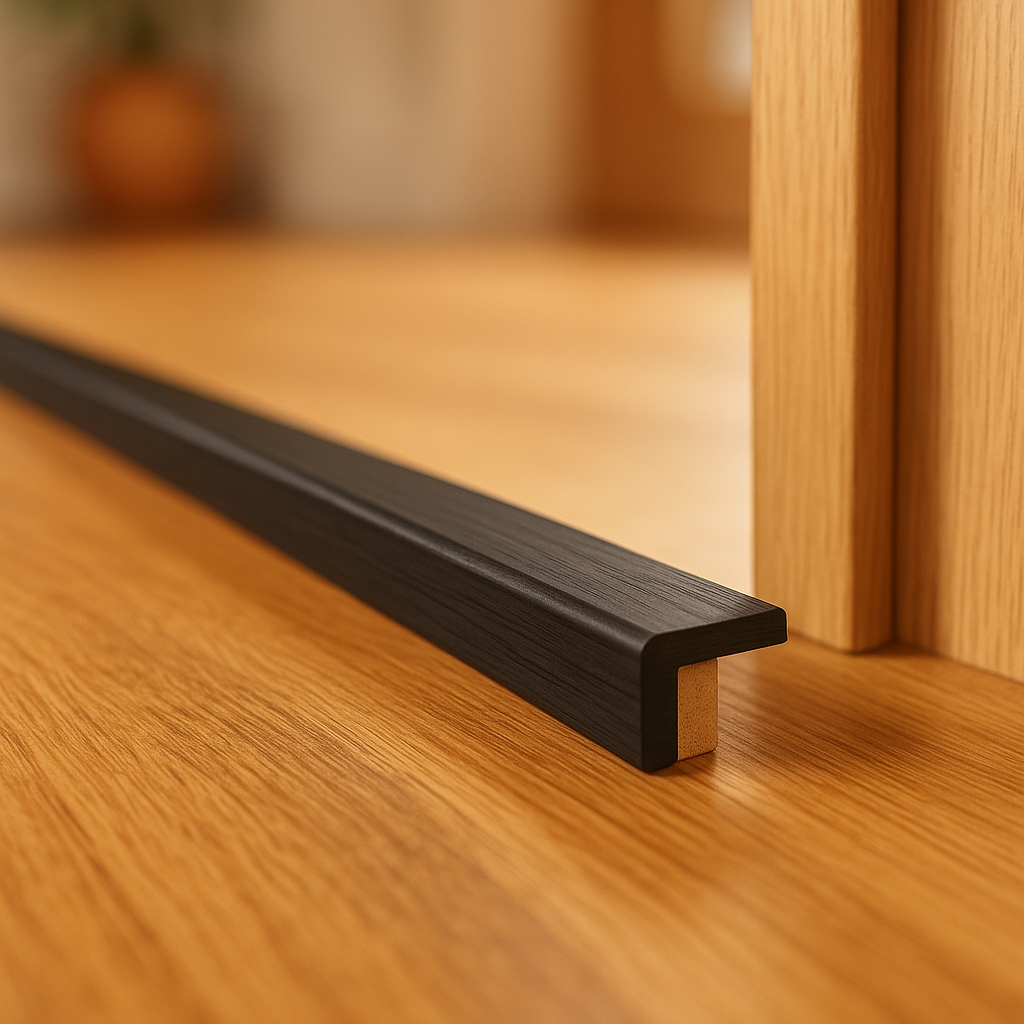 1m Black Laminate End Profile for Doors - detail view