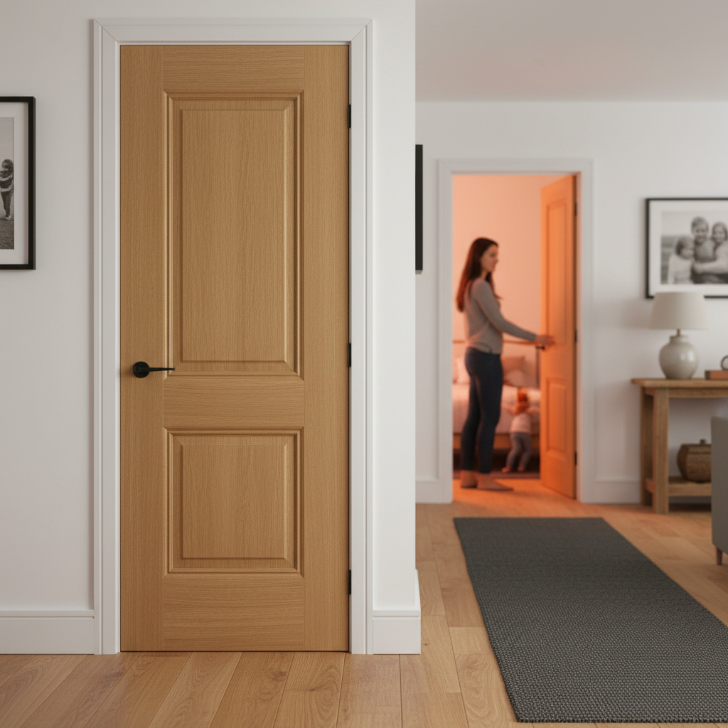 Premium Fully Finished 2 Panel Fire Door with Solid Core, Engineered Construction for Strength and Stability