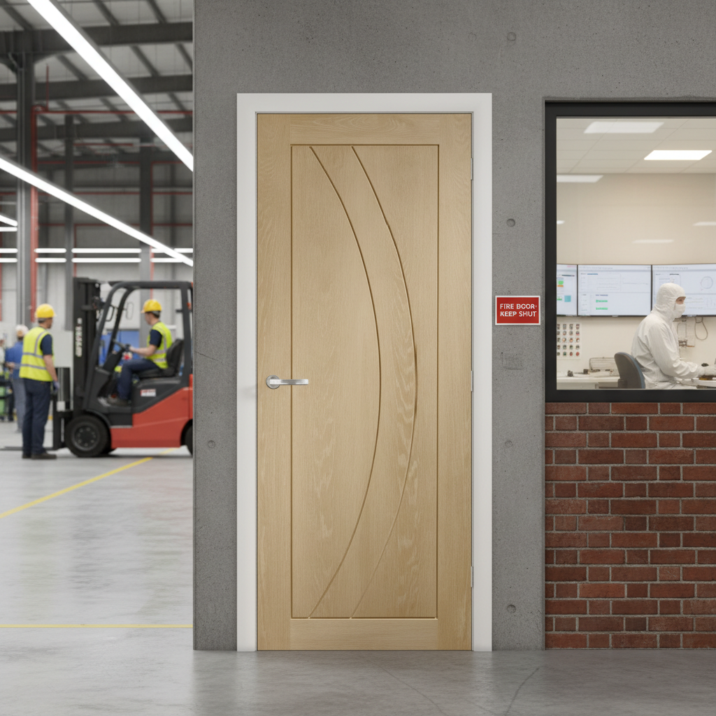 Premium Oak Internal Fire Door with Engineered Construction and FD30 Certification for Enhanced Safety