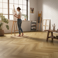 Premium Herringbone 5mm Embossed Rigid Core Vinyl Flooring with Purecoat Finish and Easy Installation