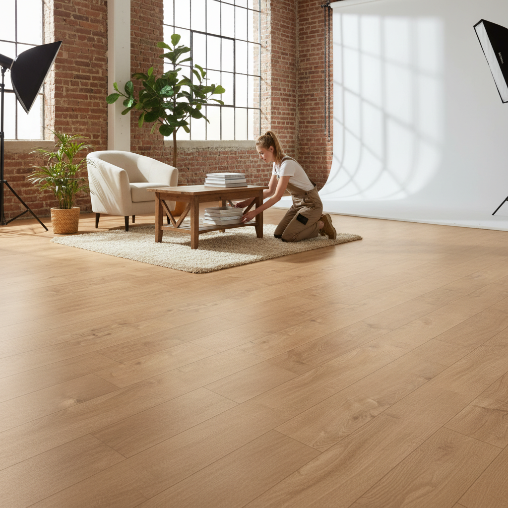 Premium 12mm Laminate Flooring with V-Grooved Edges for Real Wood Appearance - Water-Resistant and Durable Design
