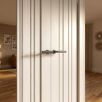 Internal 3 Panel White Primed Ashton Pair Door with Solid Core - detail view