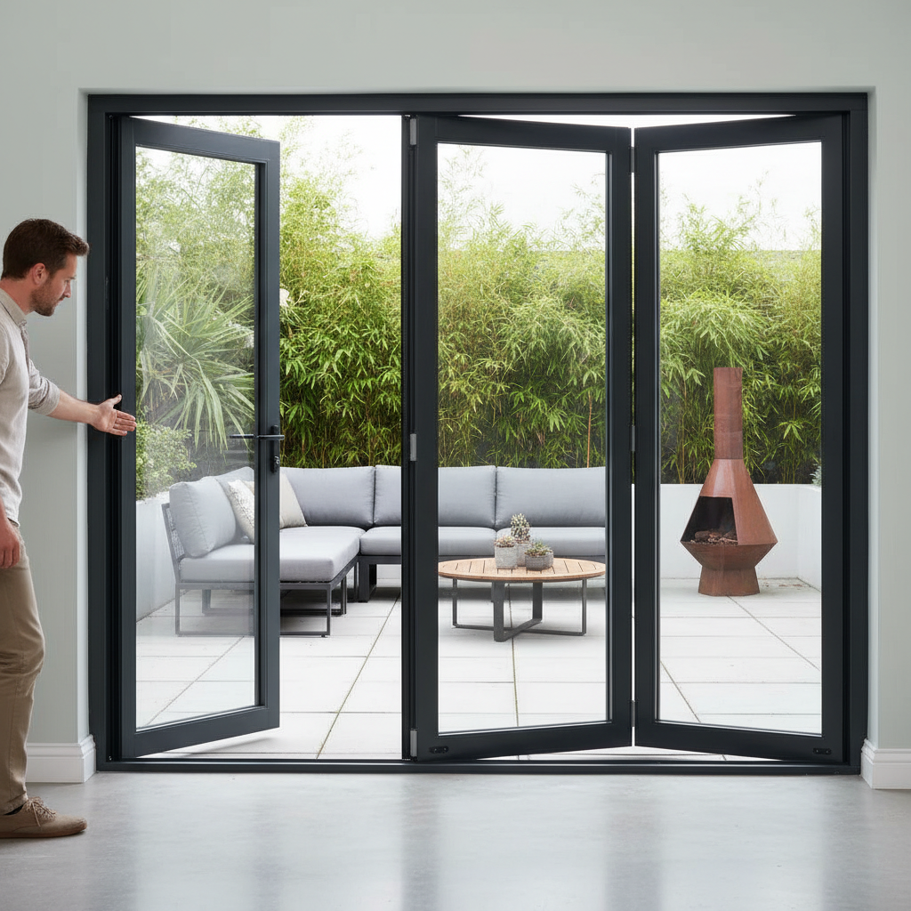 Premium 9ft Slimline Grey Timber External Bifold Door Set with Low E Double Glazing and Advanced UV Protection