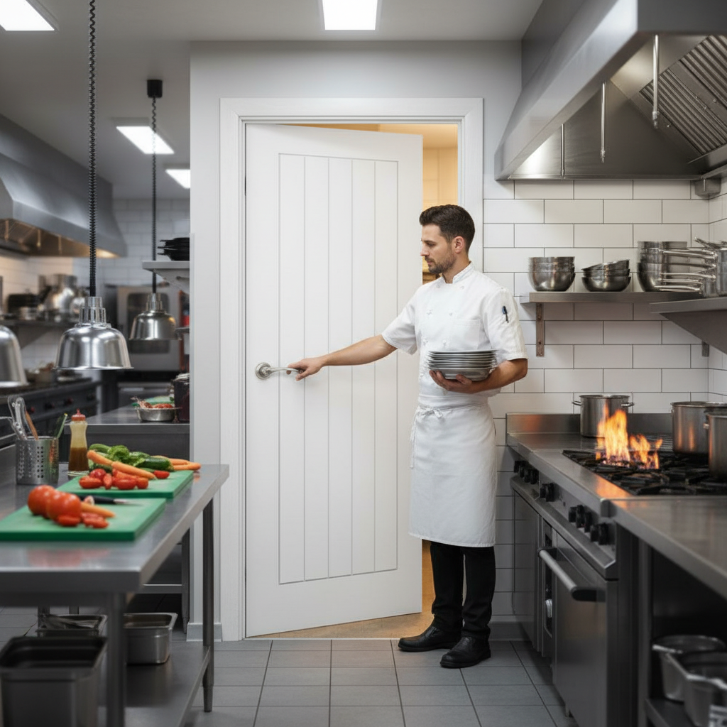 Premium Internal Lifestyle Moulded Smooth Cottage 5 Panel FD30 Fire Door for Modern Interiors