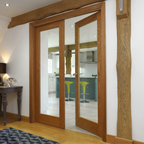 Premium Clear Glazed Oak Faced Door with Engineered Core and 10mm Lippings for Enhanced Stability