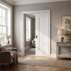 White Primed Internal Pocket Door Set with Solid Engineered Core, 100mm