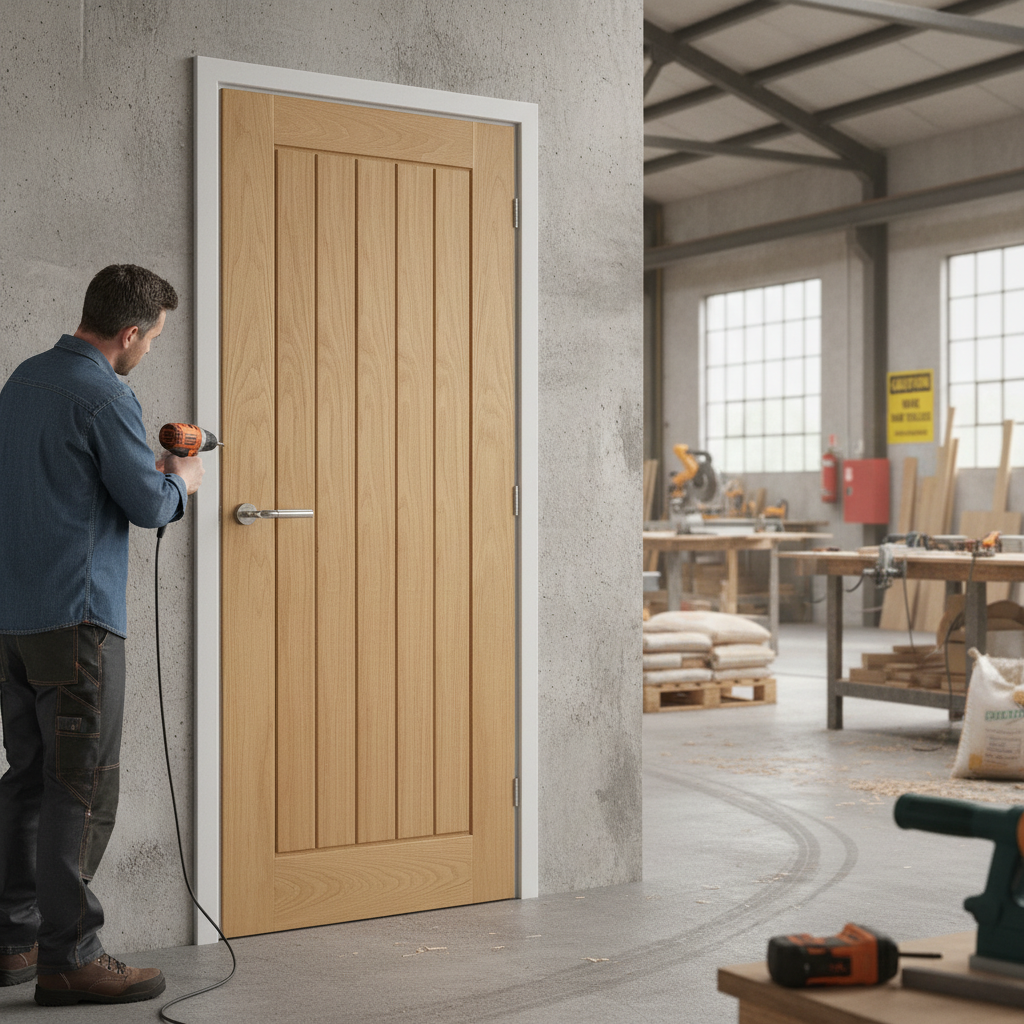 Premium Fully Finished FD30 Door with Real Oak Lipping, Engineered Construction, and 30 Minutes Fire Rating for Enhanced Safety